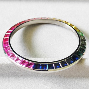 Tùy Chỉnh Sang Trọng Thương Hiệu Cầu Vồng Đá Quý <span class=keywords><strong>Ruby</strong></span> Zircon 40Mm Các Bộ Phận Đồng Hồ Kim Cương Đồng Hồ Bezel Cho <span class=keywords><strong>Rolex</strong></span> Người Đàn Ông Bust Xuống Đồng Hồ Đeo Tay - Product Image 2