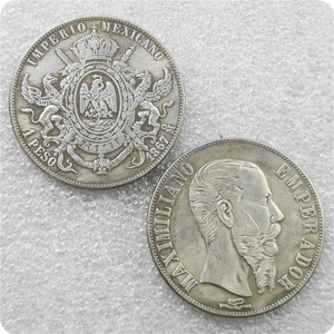 Monete Commemorative in Stile Antico del Messico 1866, 1867, 20, 50 Centavos, 1 Peso - Maximiliano I, Regali, Decorazione per la Casa - Product Image 2