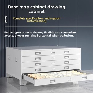 Armoire de classement multi-tiroirs en acier sur mesure pour le stockage de dessins techniques et de données de bureau, avec un design minimaliste moderne - Product Image 1