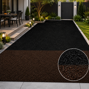 Césped Artificial Bicolor Negro y Marrón para Jardín, Patio Trasero, Paisajismo - Product Image 1