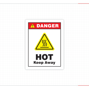 Industrial Thermal Contact Hazard Warning Sticker for Heated Mechanical Components and Production Systems - Product Image 2