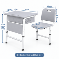 Bureau et chaise d'école de style général d'Asie du Sud-Est, hauteur réglable