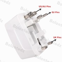 Adaptador de Viaje Universal USB a CA, Enchufe Universal para EE. UU./UE/Reino Unido/Suiza, Cargador USB Universal