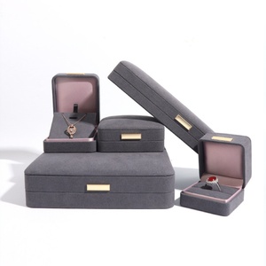 High-end Jewelry Packaging Storage Box Micro Fiber Jewelry Gift <b>Boxes</b> Vintage <b>Ring</b> Necklace Bracelet Box with Logo - Product Image 6