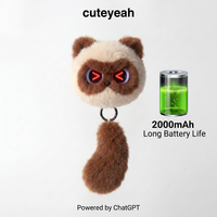 Porte-clés en peluche interactif vocal IA personnalisé par le fabricant, effets sonores réalistes, jouet portable, breloque de sac, porte-clés électronique en peluche