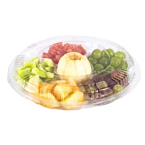 Barquette de fruits frais en <span class=keywords><strong>plastique</strong></span> ronde de haute qualité à 6 compartiments, jetable, pour <span class=keywords><strong>salade</strong></span> et fruits, avec couvercle - Product Image 4