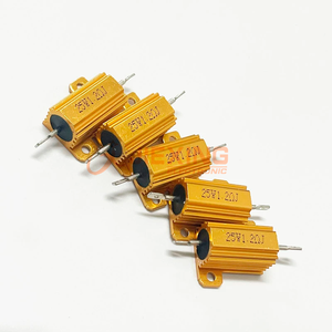 Shielded and Finned <strong>Resistor</strong> 25W 25 Watt 47/50/68/82/100/150/200/<strong>500</strong>/1K/10K <strong>Ohms</strong> RX24 Gold Aluminum Shell High Power <strong>Resistors</strong> - Product Image 2