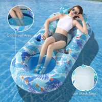 Fauteuil flottant gonflable transfrontalier en forme de feuille d'érable pour adulte, lit flottant en U, chaise flottante pour piscine et lac
