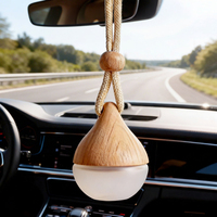 Vente en gros de flacons diffuseurs de parfum pour voiture en verre givré en forme de goutte d'eau de 6 ml