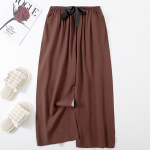 Popeline Pyjama Pantalon Femmes D'été Tartan <span class=keywords><strong>Plaid</strong></span> Convient Porter À L'extérieur Anti-Moustique Grande Taille Maison Pantalon - Product Image 3