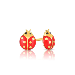 Milskye simpatici regali per bambini gioielli in <span class=keywords><strong>argento</strong></span> sterling 925 con insetti <span class=keywords><strong>orecchini</strong></span> in <span class=keywords><strong>coccinella</strong></span> smaltata in oro 14 carati - Product Image 3