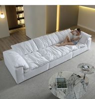 Canapé-Lit Modulable d'Angle en U Nuage Blanc Moderne de Luxe, Canapé Sectionnel