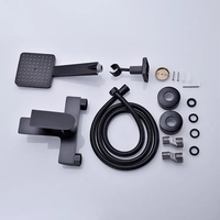 Robinet de baignoire de luxe moderne noir, corps en laiton poli de qualité supérieure, fabriqué en Chine, avec un seul levier et un noyau de valve en céramique.
