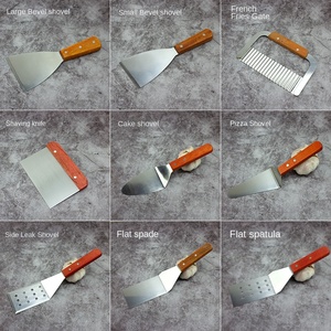 Pala per <span class=keywords><strong>Pizza</strong></span> usa <span class=keywords><strong>e</strong></span> getta in acciaio inossidabile con manico in legno per bistecca con pala da leva <span class=keywords><strong>cucina</strong></span> Pancake a mano strumenti per frittelle - Product Image 3