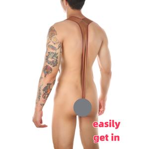 Ensemble de sous-vêtements pour <span class=keywords><strong>homme</strong></span>, débardeur à dos ouvert extensible à taille haute et pantalon <span class=keywords><strong>string</strong></span>, respirant, séchage rapide, en polyester tricoté doux - Product Image 5