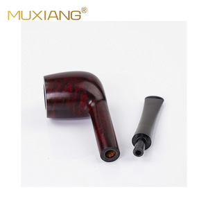 Muxiang Wood Smoking Pipe Billiard Shape Handmade Briarwood Tobacco Pipe Classic Freestyle Design - Product Image 5