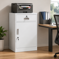 Armoire de classement en acier, 1 tiroir, 1 porte, armoire de rangement de bureau, armoire de classement métallique verrouillable