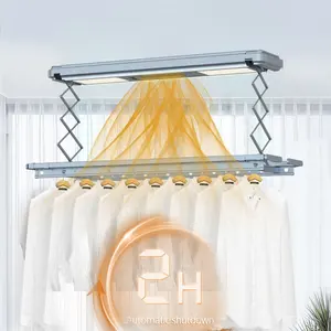 Voice Command Smart Clothes Dryer Automated Laundry Rack Ceiling Drying Rack Wholesale Shark Laundry Basket LVD Technology China