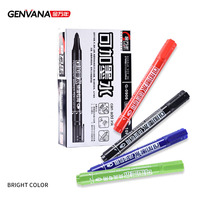 Marqueur permanent GENVANA OEM avec logo personnalisé, séchage rapide, imperméable, encre à base d'huile rechargeable, marqueur à peinture solide recyclable