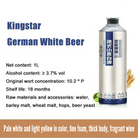 Kingstar Bière chinoise en gros de snacks et de boissons Bière aux herbes et aux épices Bière artisanale de haute qualité 1L * 6 Boîtes en conserve 3,7% ABV
