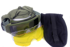 แว่นตาทางยุทธวิธีมาตรฐาน MIL พร้อมเลนส์เปลี่ยนได้ ป้องกันฝ้า แว่นตาป้องกันกระสุน แว่นตาป้องกันสำหรับการยิง - Product Image 3