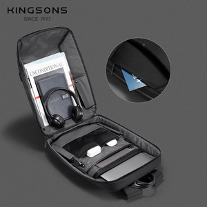 Kingsons Minimalist <b>Backpack</b> 20-35L Anti-Theft Laptop Bag Unisex <b>Black</b> <b>Waterproof</b> - Product Image 2