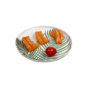 Platos de <span class=keywords><strong>cena</strong></span> impresos de diseño, patrón de hoja verde creativo, placa de cargador de decoración de boda de melamina para <span class=keywords><strong>restaurante</strong></span> - Product Image 2