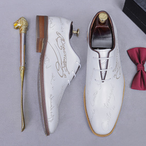 Chaussures pour hommes élégantes Derby Chaussures habillées faites à la main Brogue Design Cuir de vachette véritable Léger Souple Costume officiel Chaussures - Product Image 6