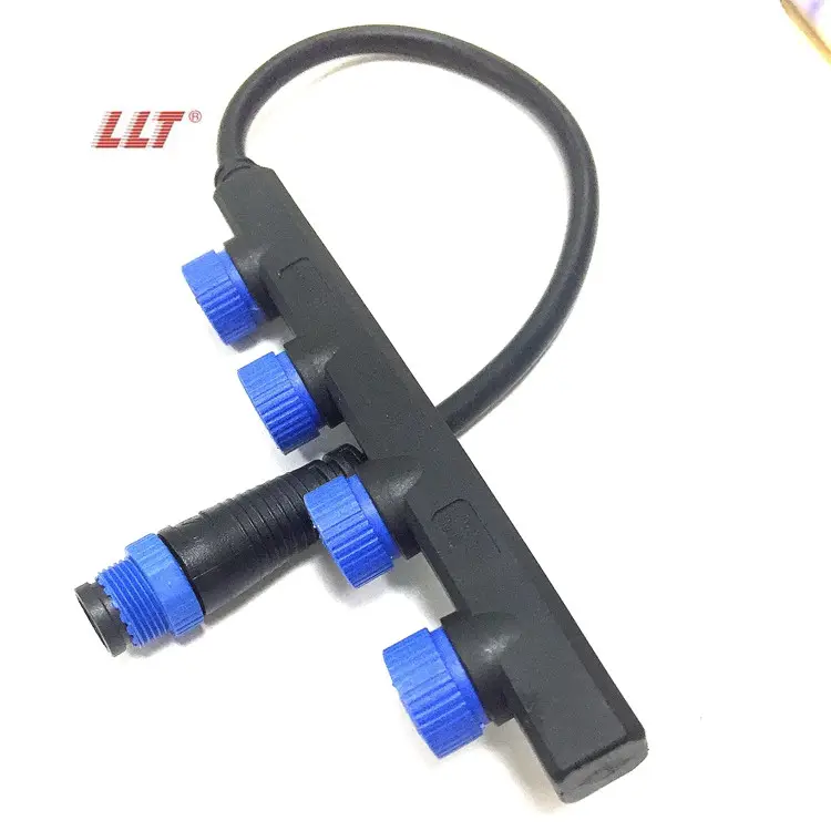 LLT M15 2 핀 3 핀 F형 스플리터 커넥터 F형 방수 실외 LED 가로등 커넥터