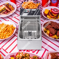 Fritadeira Comercial de Bancada com 2 Cestos e 2 Tanques para Batatas Fritas