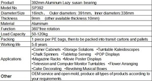 16 אינץ '392 מ "מ יצוק אלומיניום עצלן usasan בגודל קטן 120 מ" מ קוטר 1000 מ "מ - Product Image 6