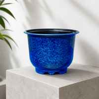 Meilleures ventes : Pots de fleurs de luxe pour intérieur/extérieur, style Japandi chinois, grands, colorés, en PP émaillé, avec trou de drainage, durables