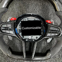 Volant en fibre de carbone personnalisé pour BMW G22 G23 G20 G28 avec poignée en Alcantara, affichage LED, compatibilité universelle M1/M2