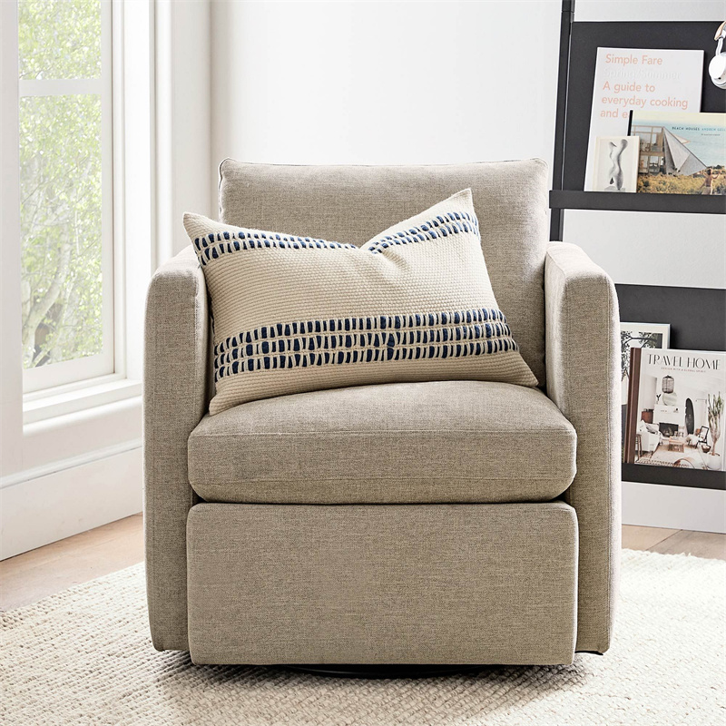 Modern Home Swing Chair Set Furniture Living Room Menlo Upholstered Swivel Armchair