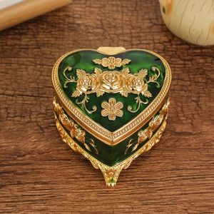 Luxury Metal Enamel Jewelry <b>Box</b> Handmade Vintage Heart-shaped Jewelry Trinket <b>Box</b> Ring Earring <b>Storage</b> <b>Box</b> - Product Image 5
