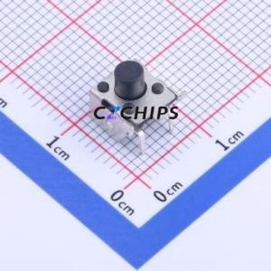 TS-1102US-B-F Tactile Switch SMD Switch Single Pole Single Throw Round Button 1.6N Horizontal Mount - Product Image 1