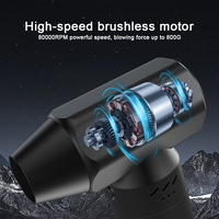 Souffleur de poussière puissant de 500 W, ventilateur portatif à haute vitesse de 80 000 tr/min, rechargeable par USB, léger et portable