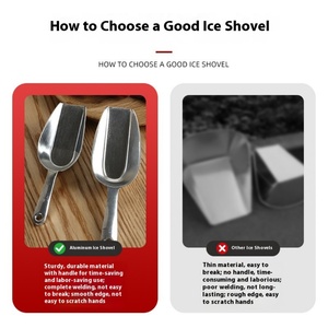 Cuillère à glace en alliage d'aluminium durable pour machine à glaçons et pelle à aliments, idéale pour bar, maison, cuisine, supermarché - Product Image 3