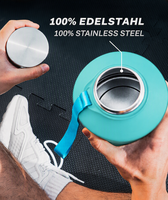 Bouteille d'eau de sport en acier inoxydable 2.2 L avec logo personnalisé gobelet de gymnastique de 64oz avec sangle gobelet en acier inoxydable avec logo personnalisé