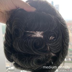 H327 Perruque pour hommes, pièce capillaire centrale en dentelle française, systèmes de remplacement capillaire en cheveux naturels, contour fin en peau fine, unités capillaires pour hommes 8x10 pouces - Product Image 2