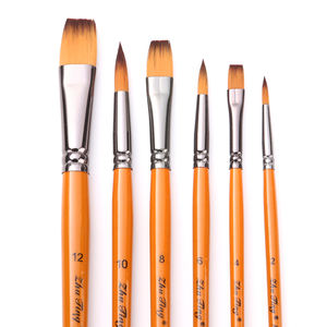 Lot de 6 pinceaux professionnels pour artistes, à pointe plate et angulaire, pour peinture acrylique, huile, <span class=keywords><strong>aquarelle</strong></span>, gouache, poils en nylon - Product Image 5