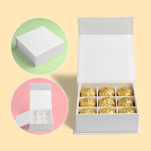 9 Piece Slots Packs Partitions Holes Chocolate Packaging Gift Paper Boxes With Divider Fast Delivery In Stock