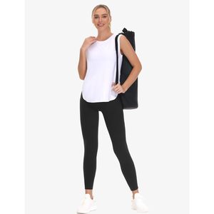 FOXA Leggings de yoga de cintura alta para mujer con bolsillos, pantalones deportivos con control de abdomen, color negro - Product Image 2