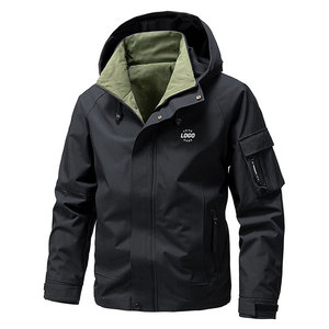 Chaqueta Softshell Ligera al por Mayor con Capucha, Cortavientos, para Exteriores, con Logotipo Personalizado, Ropa Casual, Chaqueta Softshell para Hombre - Product Image 1