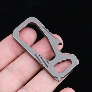 Titanium alloy keychain, multi-functional <b>metal</b> bottle opener, creative waist hanger, car <b>key</b> <b>chain</b>, simple <b>key</b> storage - Product Image 2