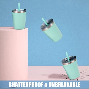 2026 Hot Selling Products Toddler 8OZ <b>Double</b> <b>Wall</b> Stainless Steel Vacuum Insulated Tumbler Milk <b>Cups</b> For Kids With Straw - Product Image 6