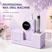 Nouvelle arrivée, perceuse à ongles électrique haute puissance 75W sans balais, 40000 tr/min, avec embouts de perçage, fonction de désinfection, polisseuse à ongles