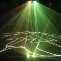 Lampu disko Laser, cahaya 4 lensa RGB LED panggung pesta DMX kontrol suara sinar efek pencahayaan untuk lantai dansa Kelab