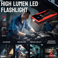 Nouveau gonfleur de pneus portable ABS, compresseur d'air pour voiture 12000mAh, pince intelligente, moniteur de pression des pneus pour démarreur de secours, machine tout-en-un
