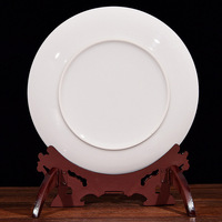 Assiette murale décorative en porcelaine de Jingdezhen de style chinois - Modèle sur mesure 02 - Cadeau commémoratif pour l'entrée de la maison ou usage professionnel